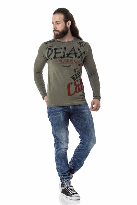 Sweatshirt CIPO BAXX CL518 Khaki