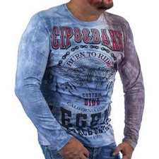 Sweatshirt CIPO BAXX CL410 BROWN-BLUE