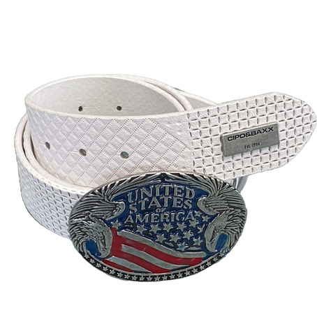 Ledergürtel CIPO BAXX CG197 White