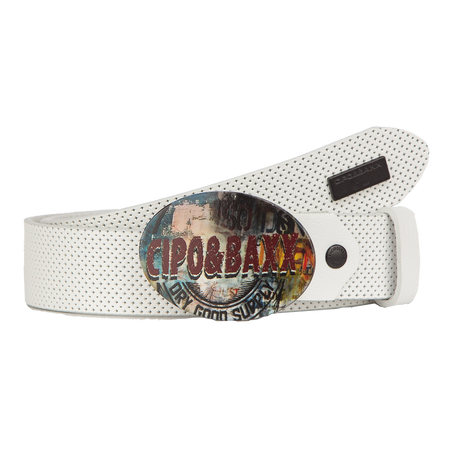 Ledergürtel CIPO BAXX CG206 WHITE