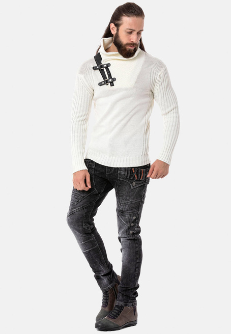 Pullover CIPO BAXX CP266 Ecru